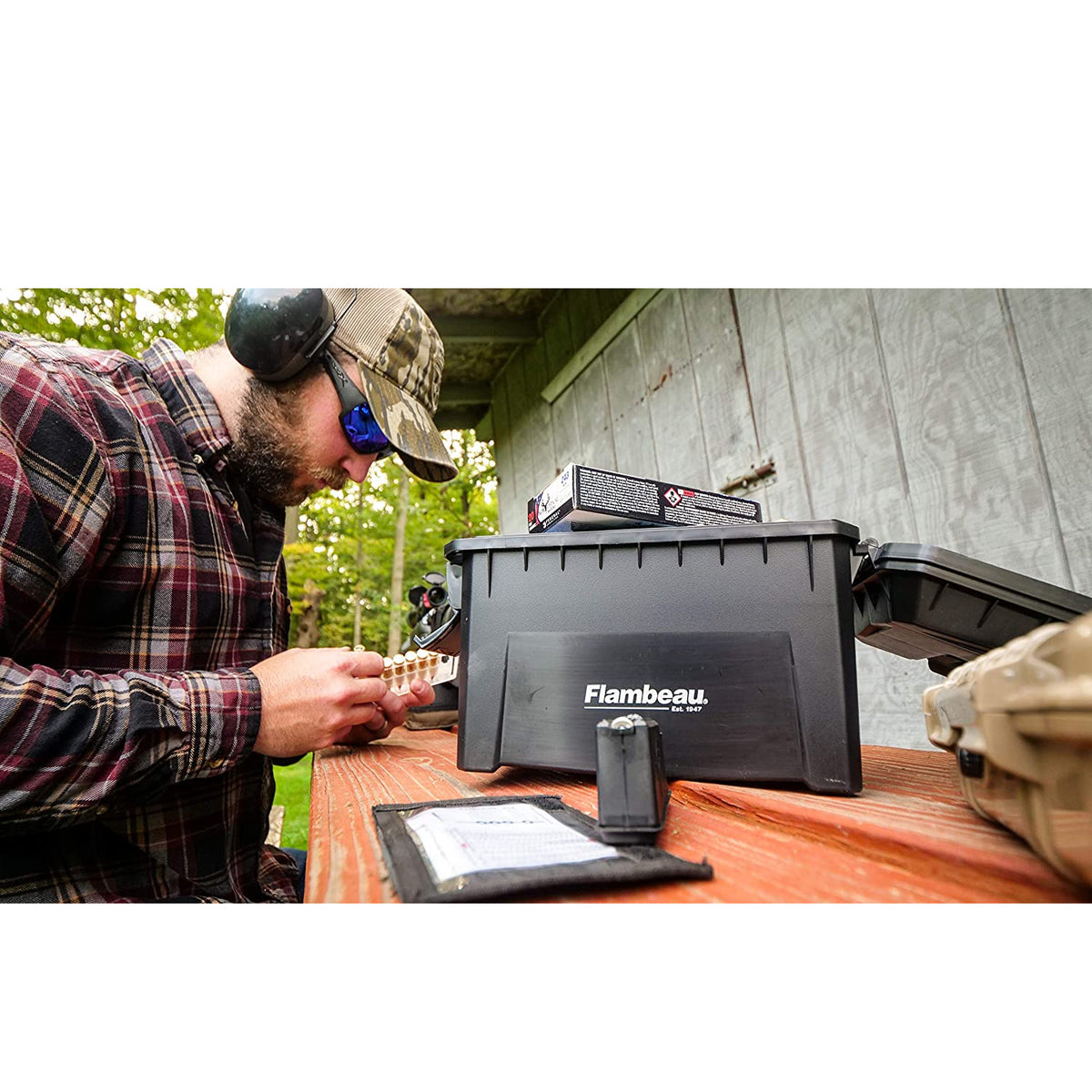 Flambeau Outdoors 6415SB Portable Waterproof Compact Ammo Can Storage, Black - VMInnovations
