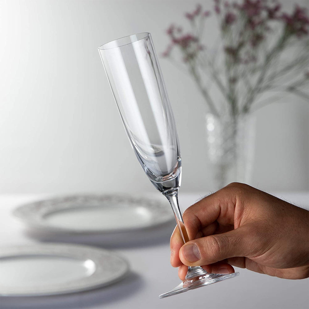 Riedel 5.6oz Vinum Champagne & Wine Flute Crystal Glass Set, 2 Pack (Open Box)