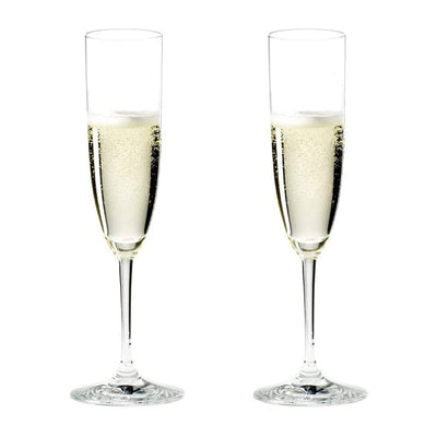 Riedel 5.6oz Vinum Champagne & Wine Flute Crystal Glass Set, 2 Pack (Open Box) - VMInnovations