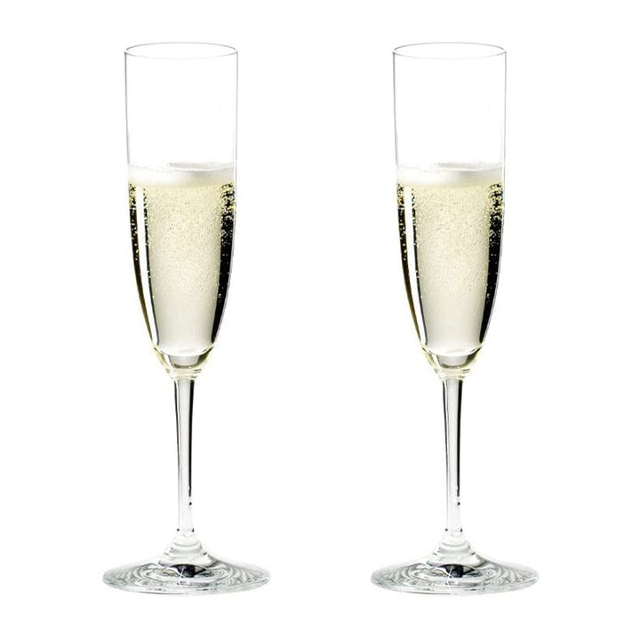 Riedel 5.6oz Vinum Champagne & Wine Flute Crystal Glass Set, 2 Pack (Open Box)