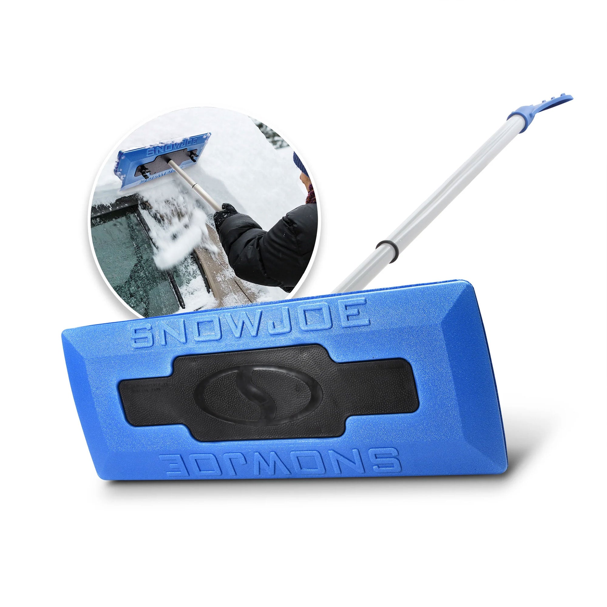 Snow Joe Windshield Ice Scraper, Car Window Snow Removal Broom, Blue (Used) - VMInnovations