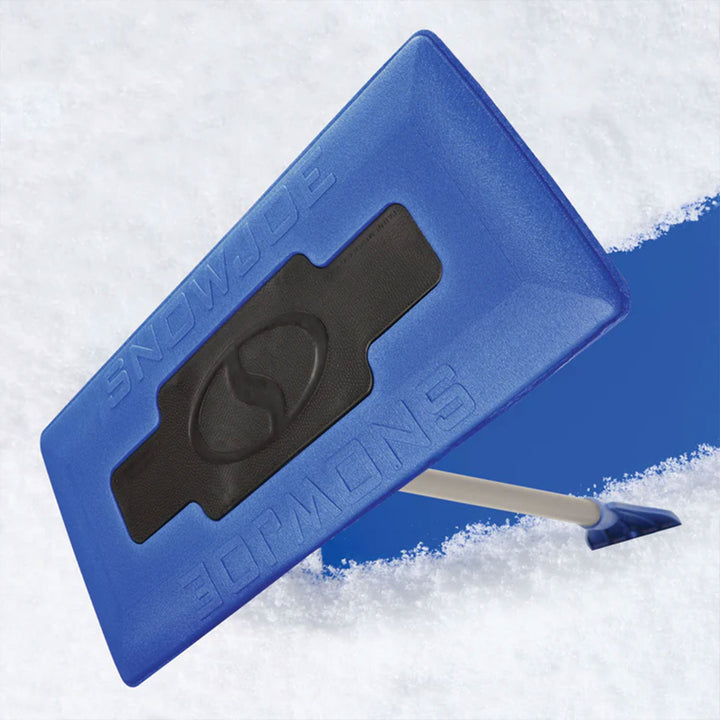 Snow Joe Windshield Ice Scraper, Car Window Snow Removal Broom for Winter, Blue