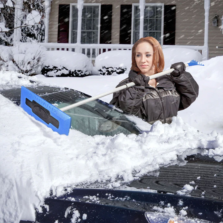 Snow Joe Windshield Ice Scraper Car Window Snow Removal Broom for Winter, SJBLZD