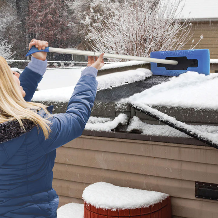 Snow Joe Windshield Ice Scraper, Car Window Snow Removal Broom, Blue (Used)