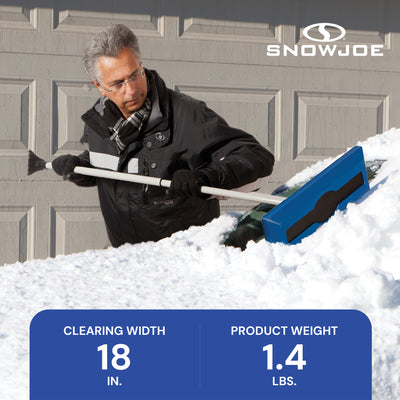 Snow Joe Windshield Ice Scraper, Car Window Snow Removal Broom, Blue (For Parts)