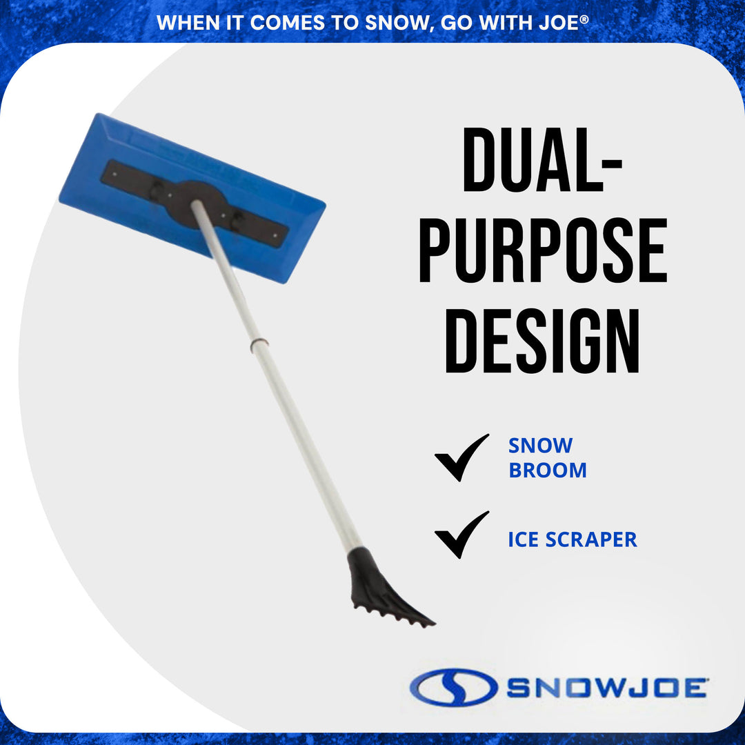 Snow Joe Windshield Ice Scraper, Car Window Snow Removal Broom, Blue (For Parts)