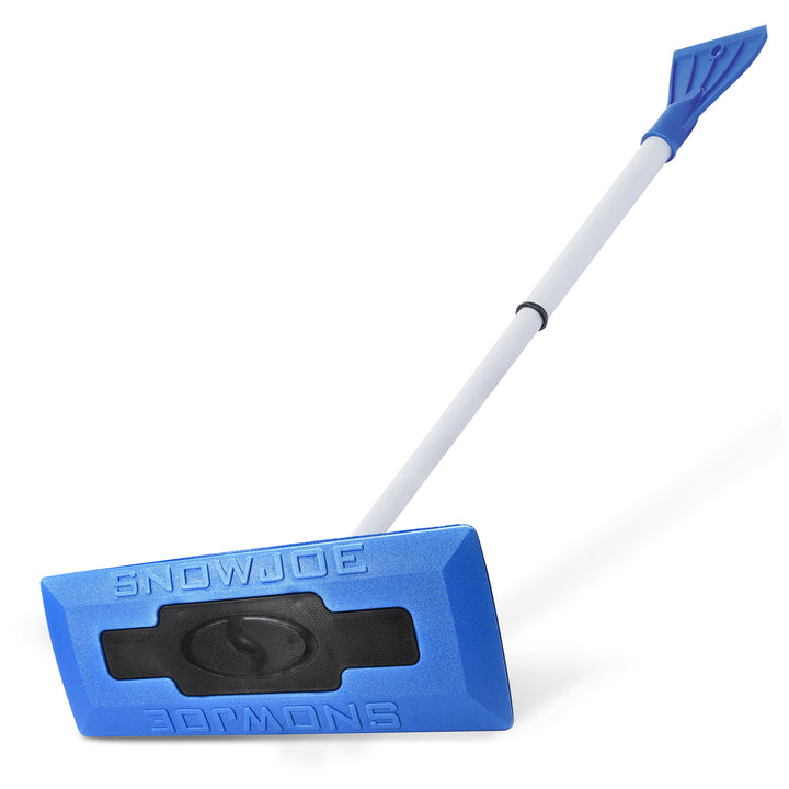 Snow Joe Windshield Ice Scraper, Car Window Snow Removal Broom for Winter, Blue