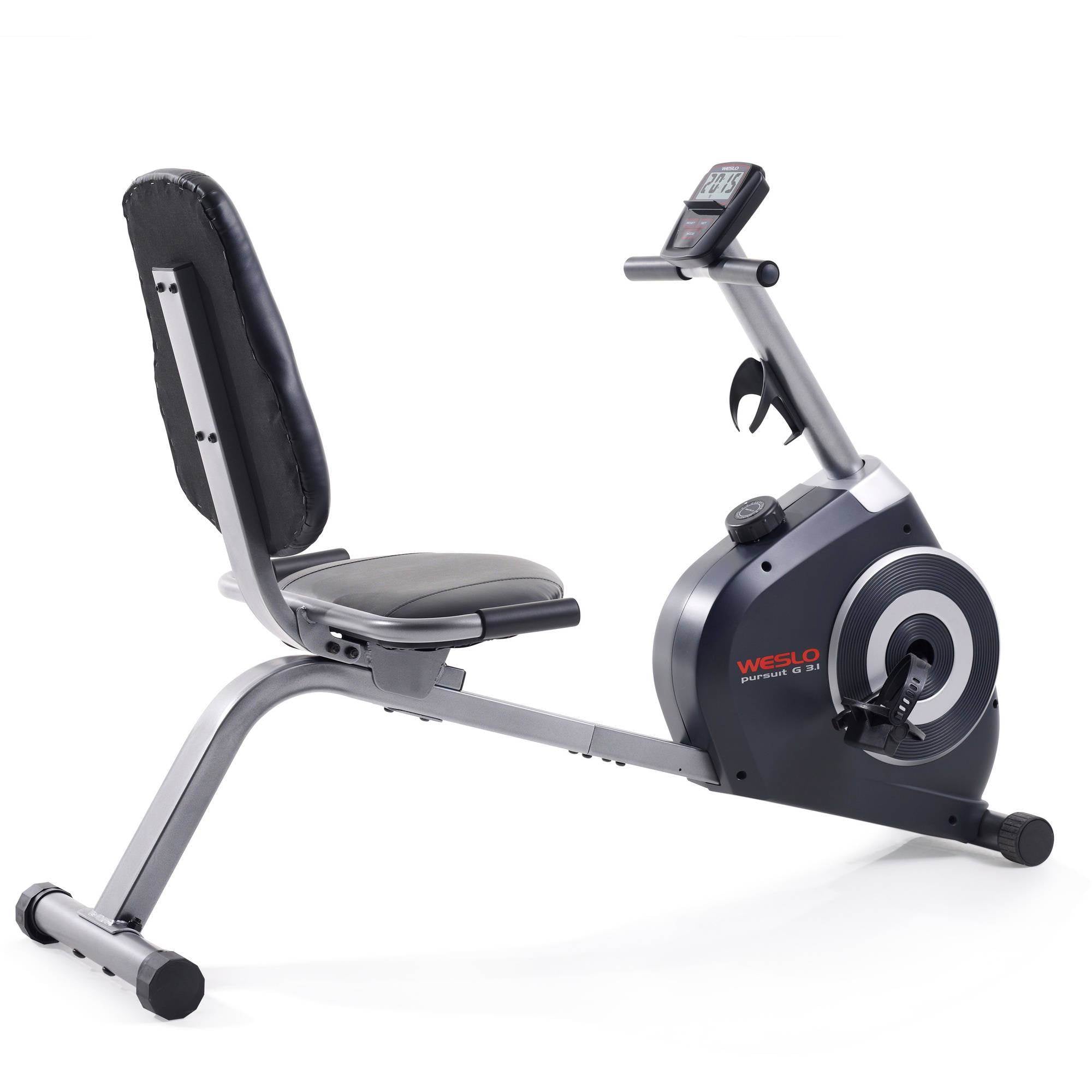 Weslo Pursuit 3.1 Recumbent Bike Personal Home Gym Workout Equipment (Open Box)