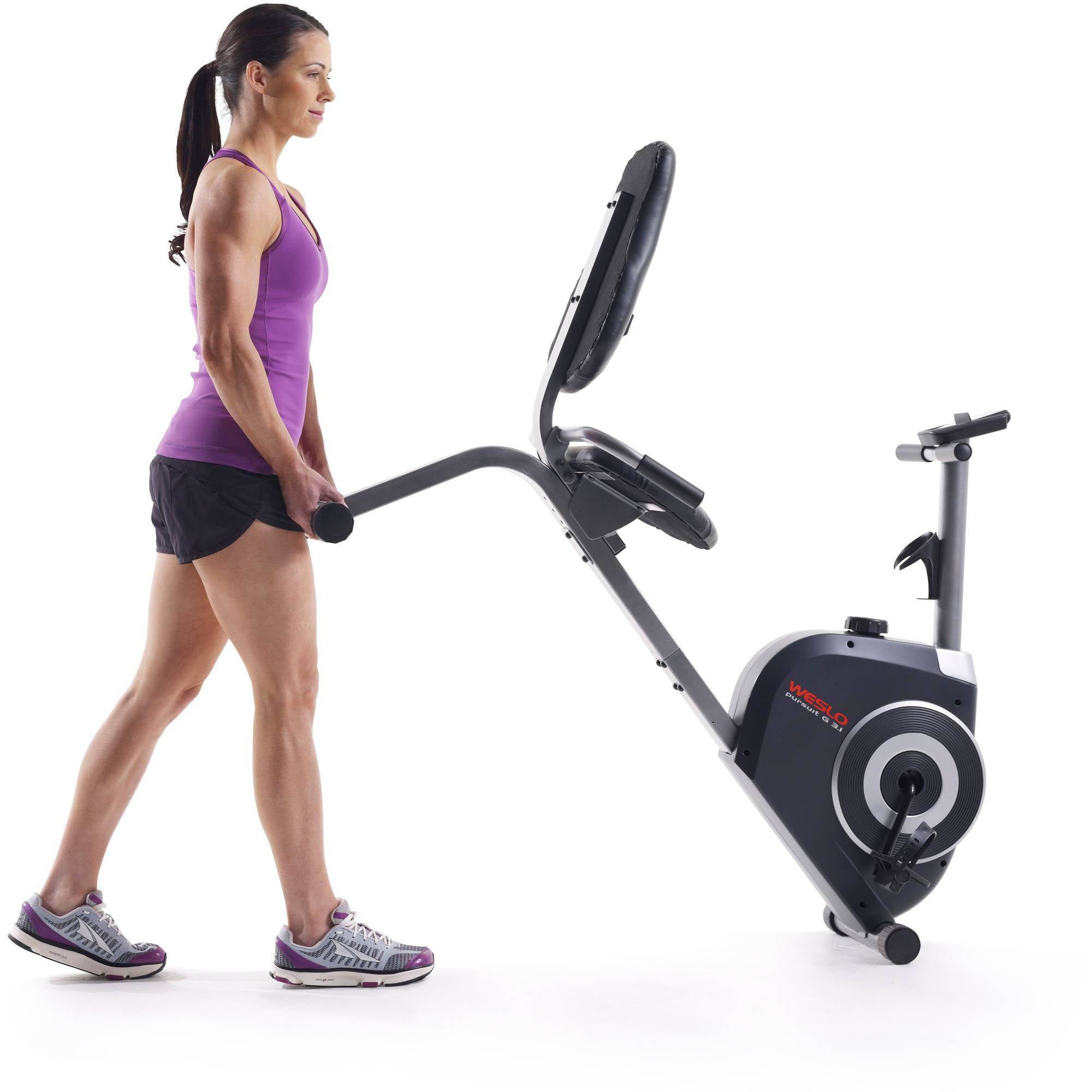 Weslo Pursuit 3.1 Recumbent Bike Personal Home Gym Workout Equipment (Open Box)