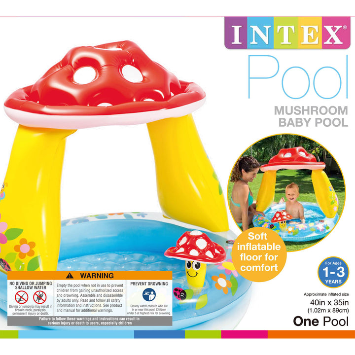 Intex Inflatable Mushroom Water Play Center Kiddie Baby Swimming Pool Ages 1-3