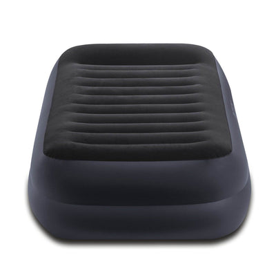 Intex Twin Pillow Rest Fiber-Tech Airbed Air Mattress Bed w/ Pump (Open Box)