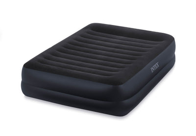 Intex Queen Pillow Rest Fiber-Tech Air Mattress Bed with Built-In Pump (Used)