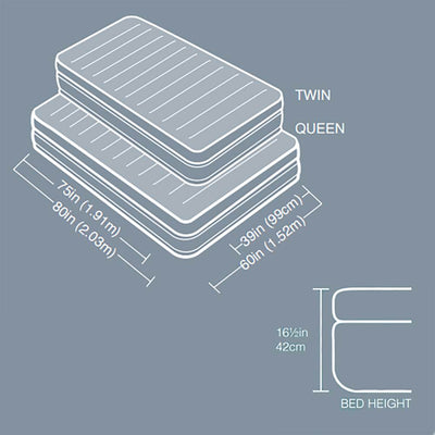 Intex Queen Pillow Rest Fiber-Tech Air Mattress Bed with Built-In Pump (Used)
