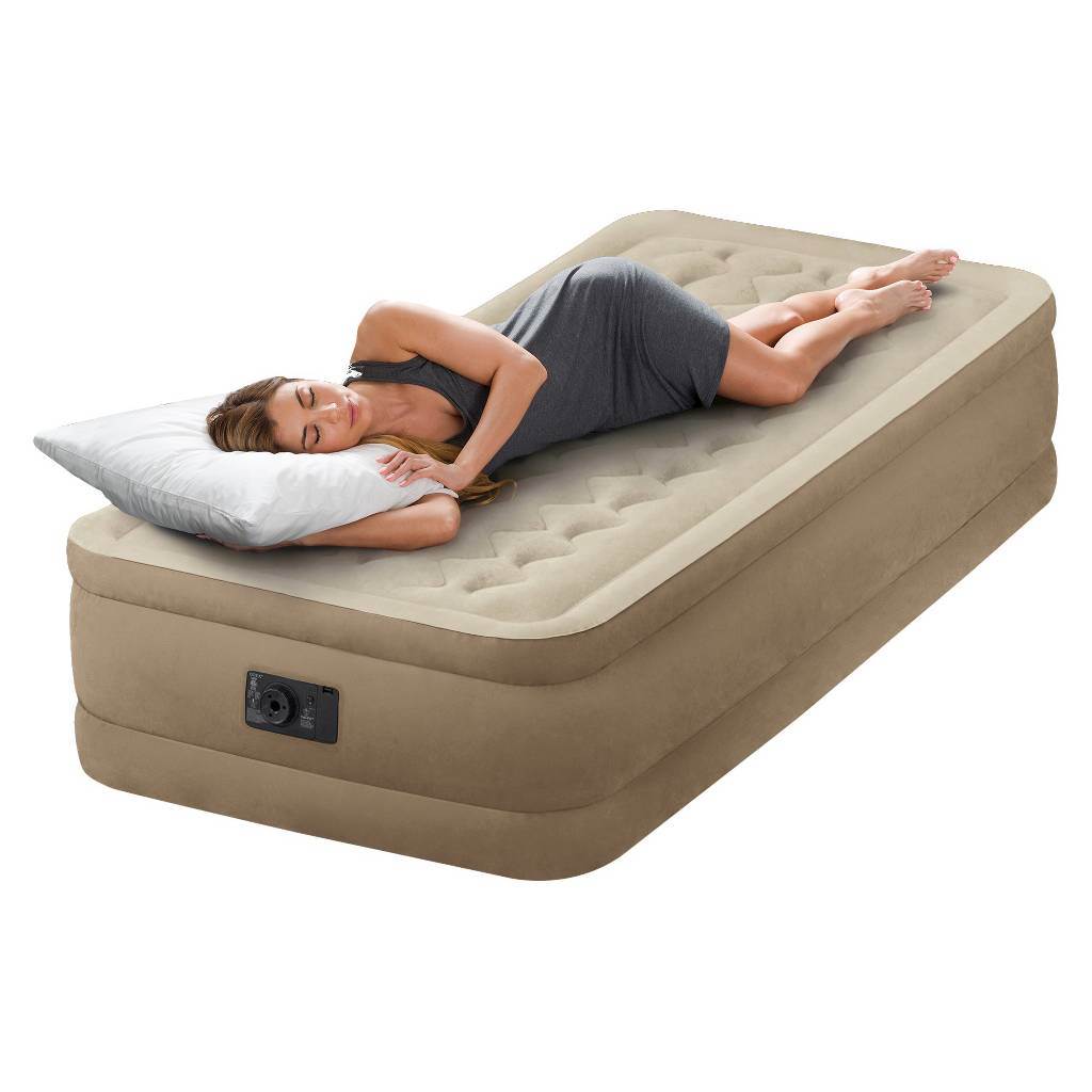 Intex Twin Ultra Plush Raised Air Mattress w/ Built-In Pump (Open Box)