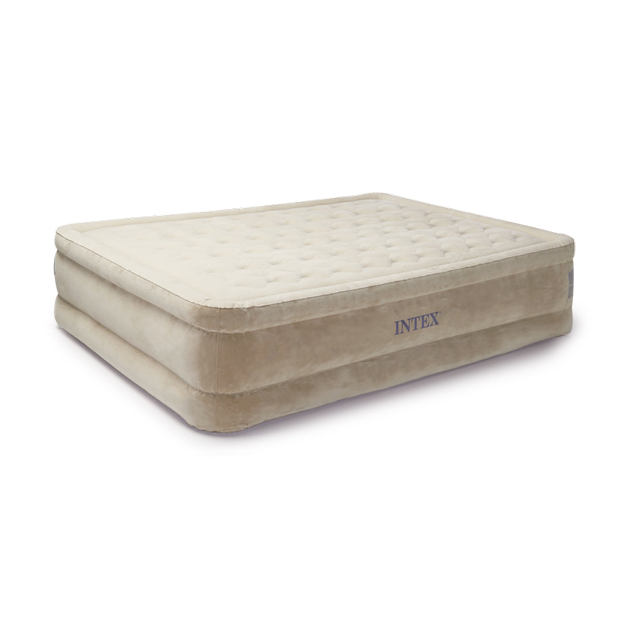 Intex Queen Ultra Plush Fiber-Tech Air Mattress Bed w/ Built-In Pump (Open Box)