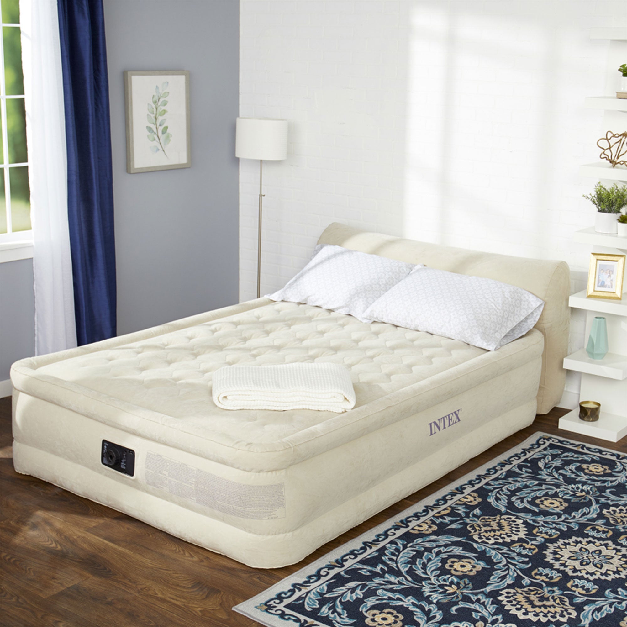 Intex Ultra Plush Elevated DuraBeam Airbed with Built-In Pump & Headboard, Queen