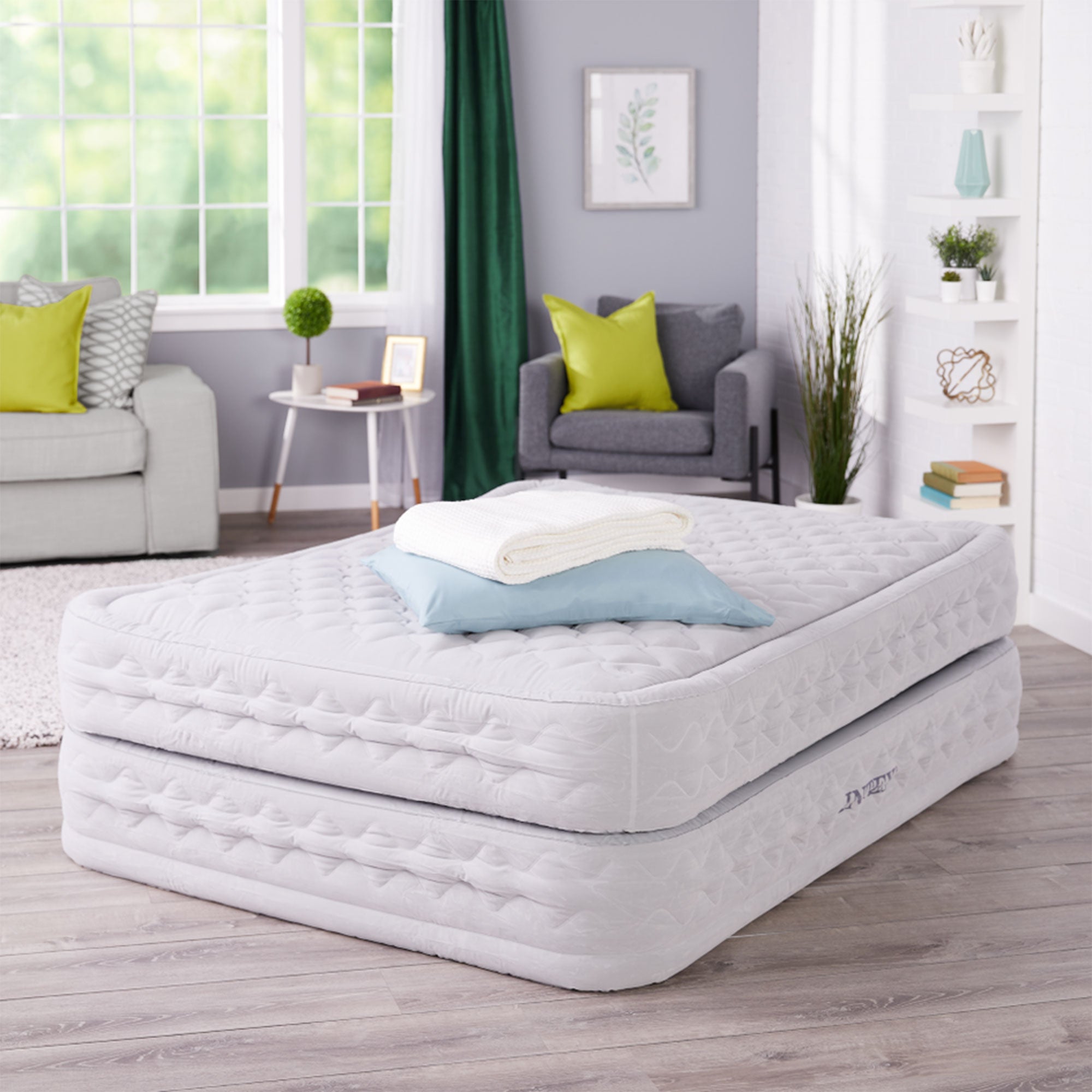 Intex Queen Supreme Air Flow Bed Raised Airbed Mattress Built-In Pump (Open Box)