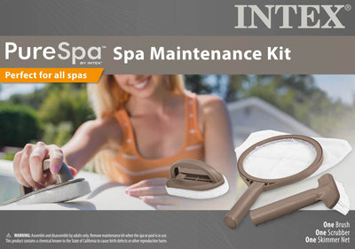 Intex Hot Tub Maintenance Accessory Kit w/ Brush + Skimmer + Scrubber (Open Box)