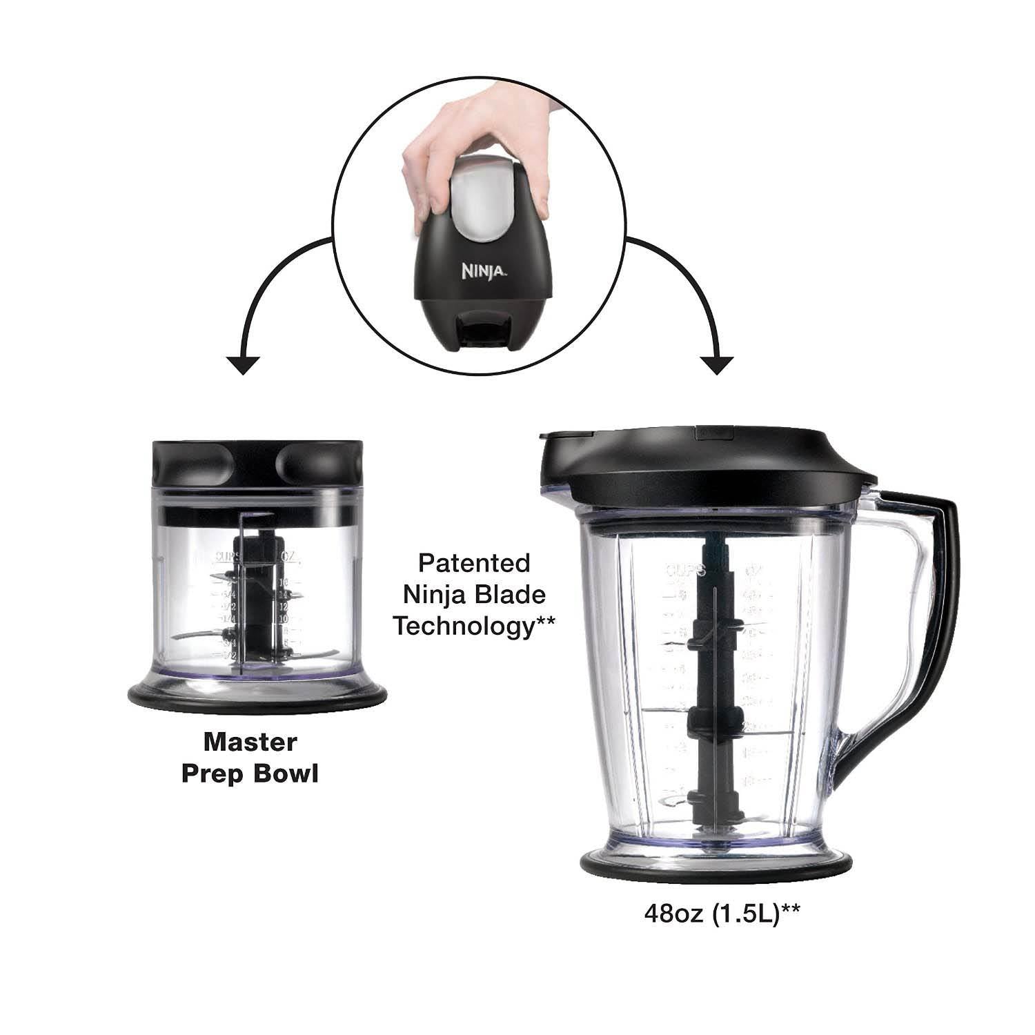Ninja Master Prep QB1000 450W Professional Blender/Chopper Food Mixer (Open Box)