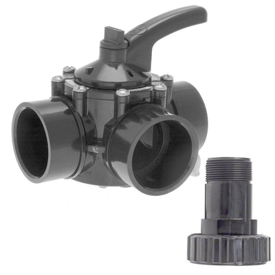 Hayward PSV3SM PSV Pool 3-Way Water Diverter Valve with External Union Thread