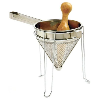 Norpro Stainless Steel Chinois Fine Mesh Strainer with Stand and Pestle, Silver