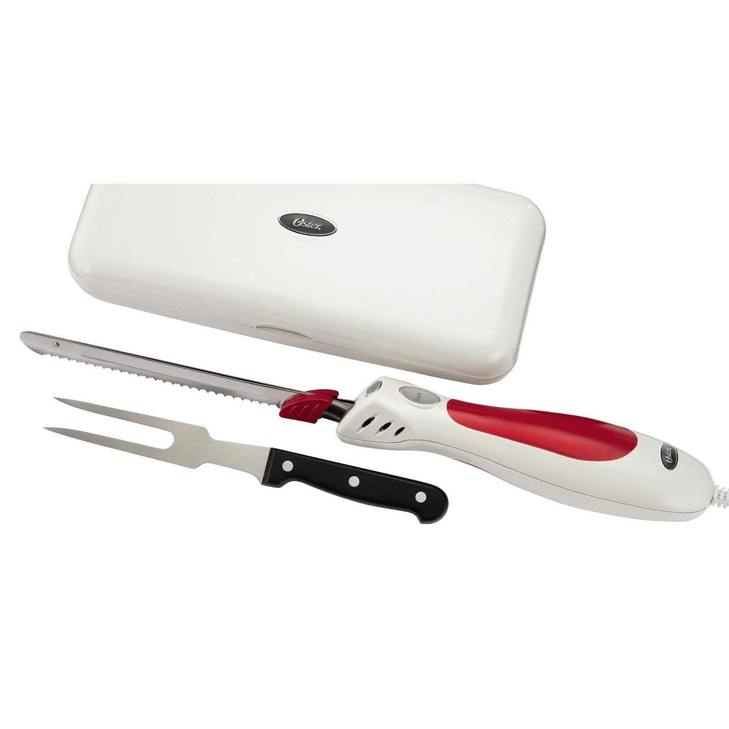 Oster Accentuate Electric Knife and Case with Storage Case and Fork- Open Box