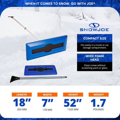 Snow Joe 2 Pack Windshield Ice Scraper, Car Window Snow Removal Broom for Winter
