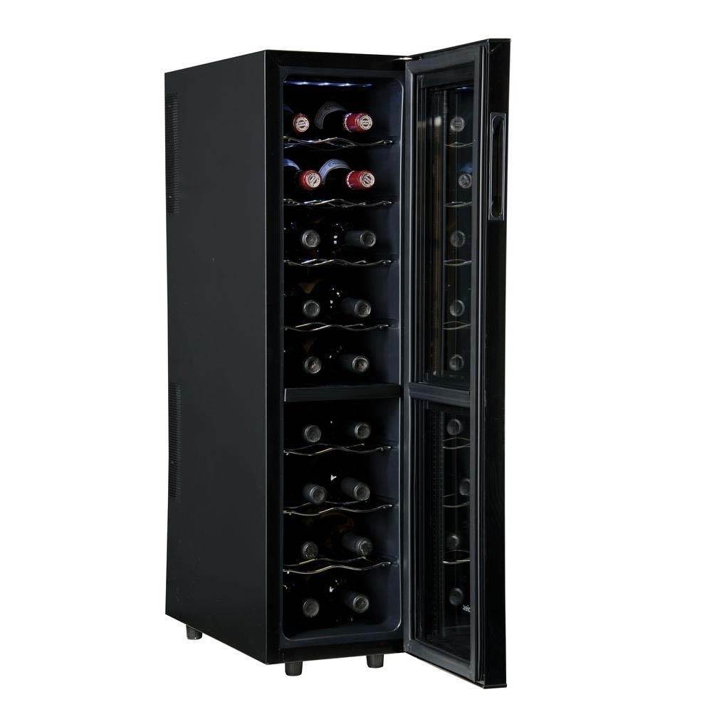 Haier 18-Bottle Dual Zone Curved Glass Door Wine Cellar Fridge (Open Box)