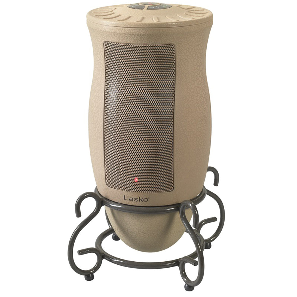 Lasko 6435 Designer Series Decorative Base Oscillating Ceramic Space Heater, Tan - VMInnovations