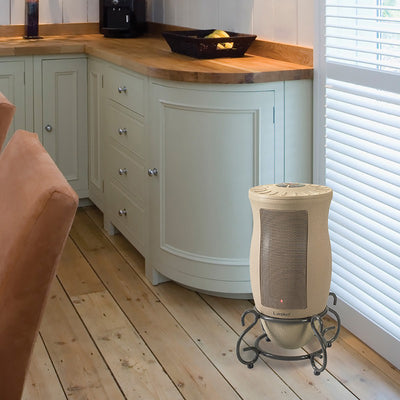 Lasko 6435 Designer Series Decorative Base Oscillating Ceramic Space Heater, Tan - VMInnovations