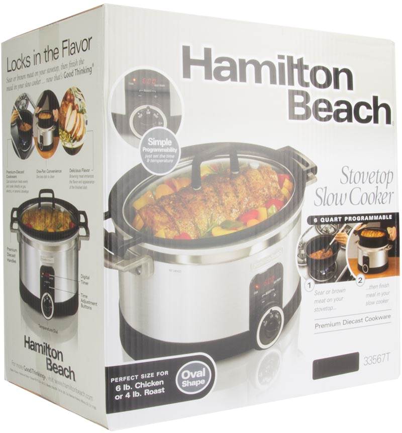 Hamilton Beach 33567 Automatic 6 Qt. Digital Stovetop Slow Cooker - Open Box