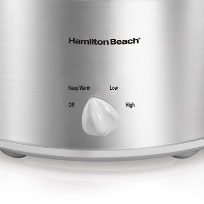 Hamilton Beach 4-Quart Oval Kitchen Countertop Slow Cooker, Silver (Open Box)