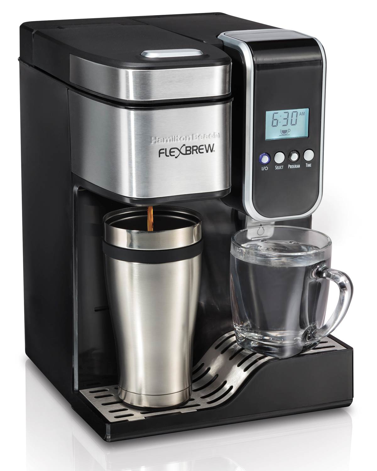 Hamilton Beach Single-Serve Coffee Maker, Programmable FlexBrew (Open Box)