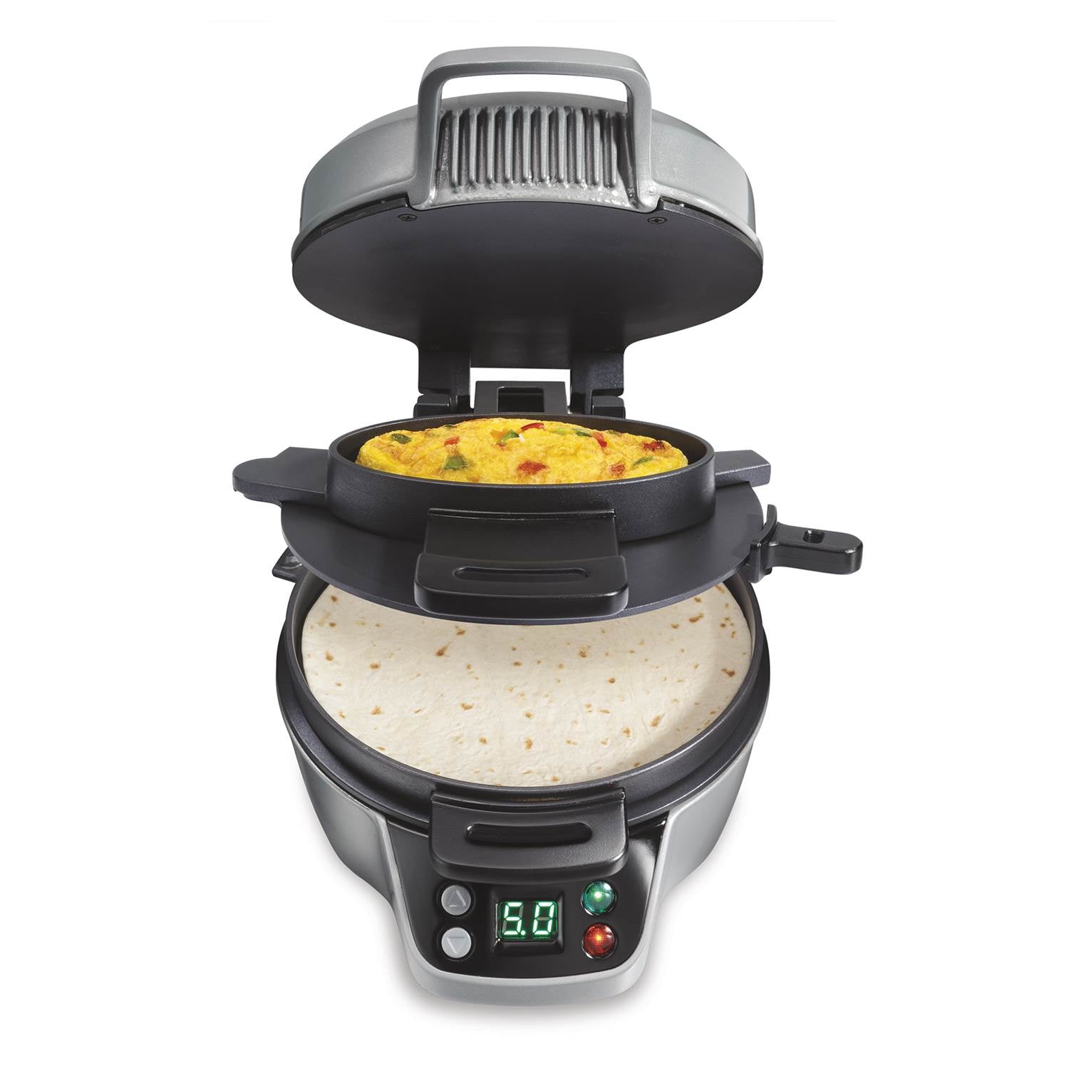Hamilton Beach Countertop Breakfast Burrito Sandwich Maker, Silver (Open Box)