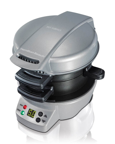 Hamilton Beach 25478 Breakfast Sandwich Maker Timer Press, Silver (Open Box)