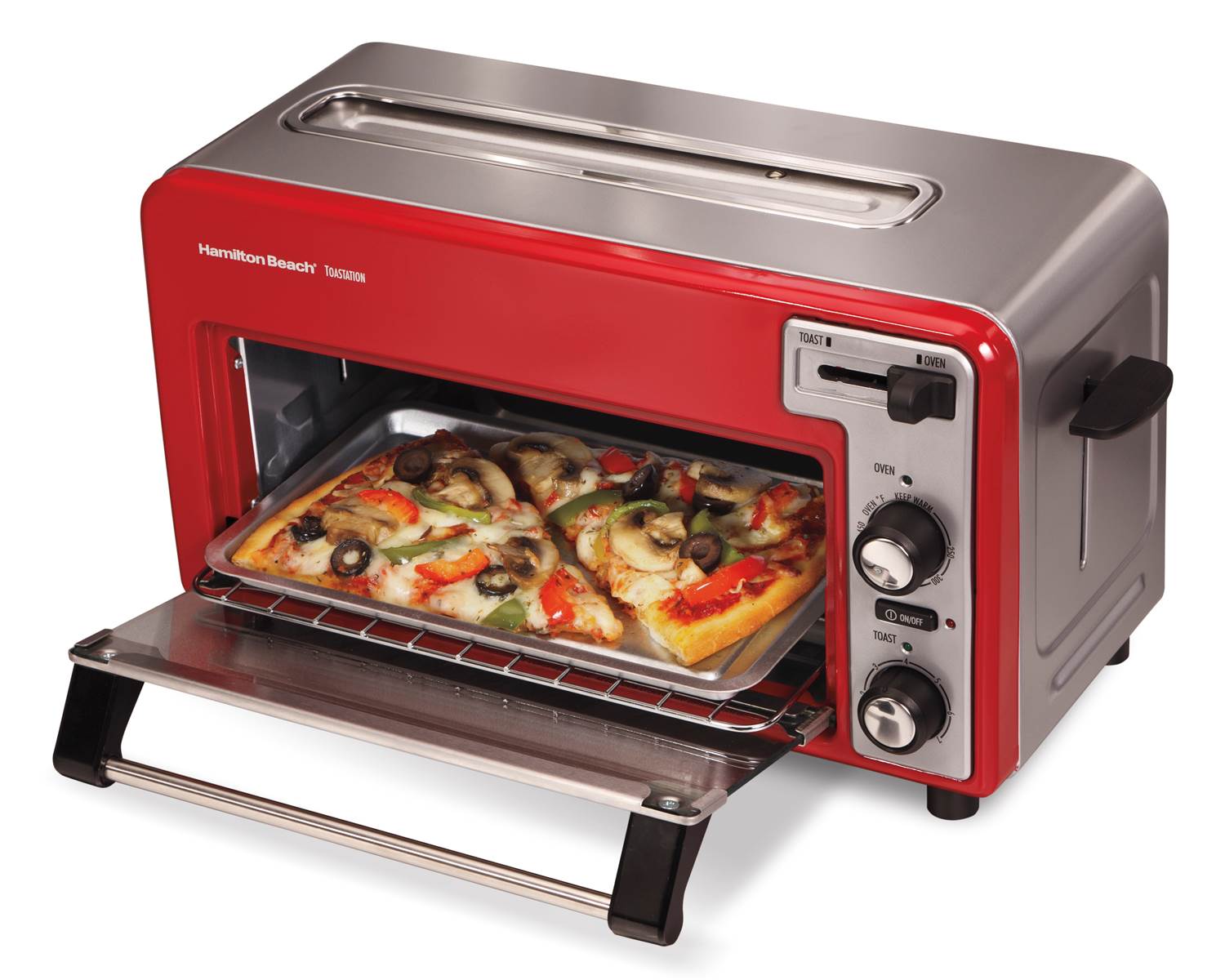 Hamilton Beach Toastation Toaster Oven w/Wide 2 Slice Toaster Red (Open Box)