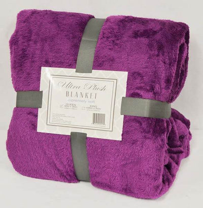 Ultra Plush 90" x 90" Queen Super Soft Velvet Feel Blanket - Open Package