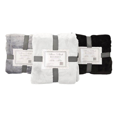Ultra Plush Supremely Soft 90 x 90 Inches Fuzzy Velour Throw Blanket in Brown