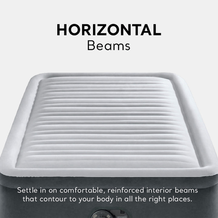 Intex Dura Beam Comfort Plus Airbed Mattress Built In Pump, Twin Size(Open Box)