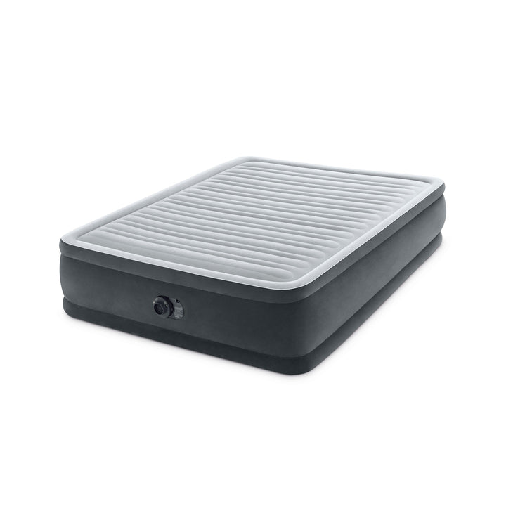 Intex Dura Beam Deluxe Pillow Raised Air Mattress Bed Built In Pump, Q(Open Box)