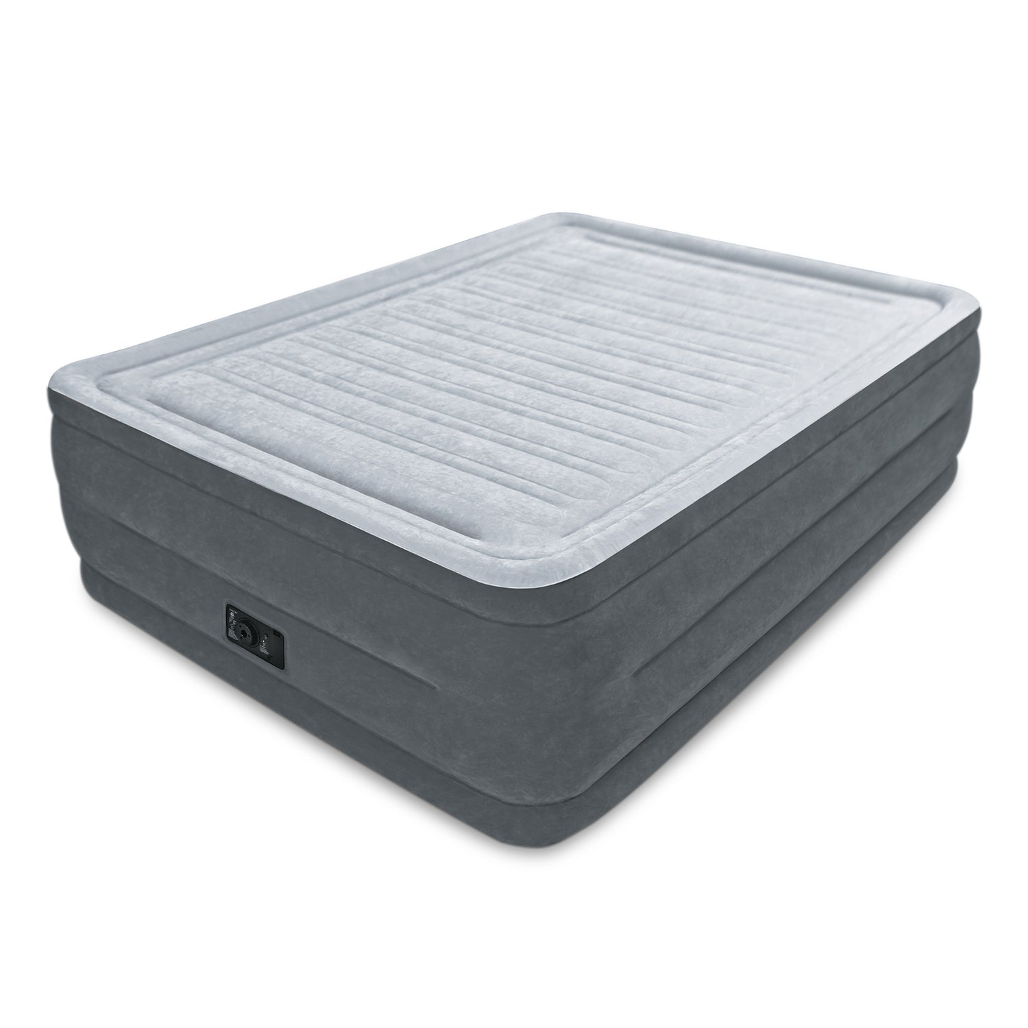 Intex Full 22 Inch DuraBeam Mattress Air Bed with Built-In Pump, Gray (Open Box)