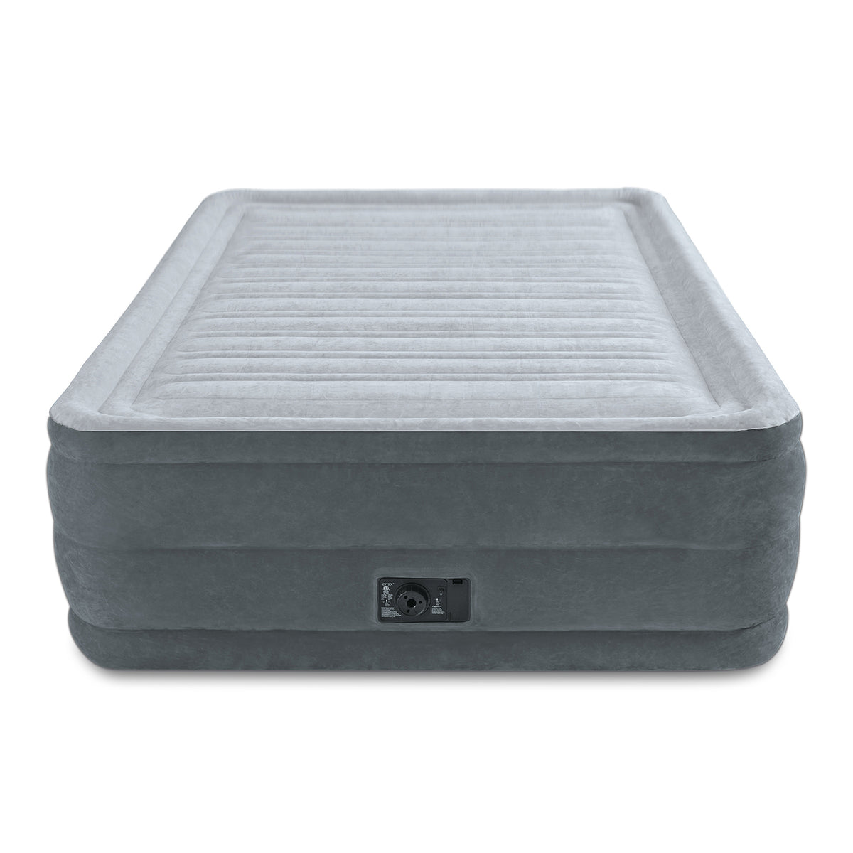 Intex Full 22 Inch DuraBeam Mattress Air Bed with Built-In Pump, Gray (Open Box)