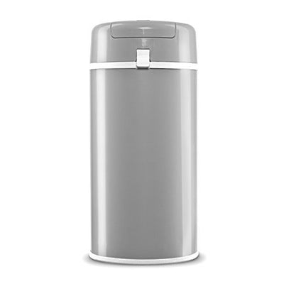 Bubula Step Steel Diaper Waste Pail Container with Air Tight Lid and Lock, Gray