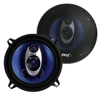 Pyle 5.25" 200W 3-Way Car Audio Triaxial Speakers Stereo Blue (Pair) (For Parts)