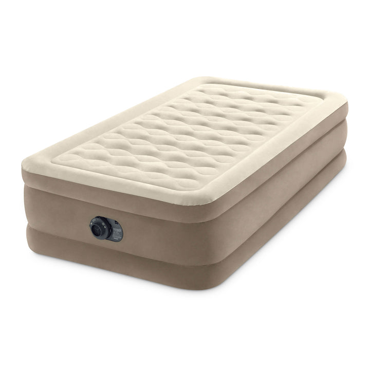 Intex 64427ED Dura-Beam Deluxe Ultra Plush Air Mattress with Built-in Pump, Twin