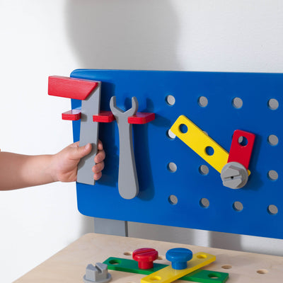 KidKraft Primary Colors Deluxe Workbench w/ Tools Storage Bins 63345 - Open Box