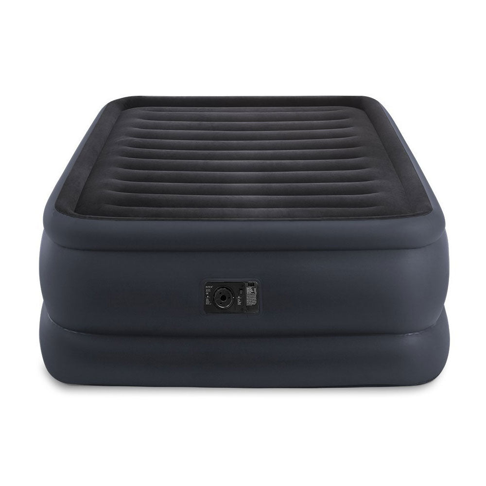 Intex Fiber-Tech Downy Raised Queen Mattress Bed w/ Built-In Pump (Open Box)
