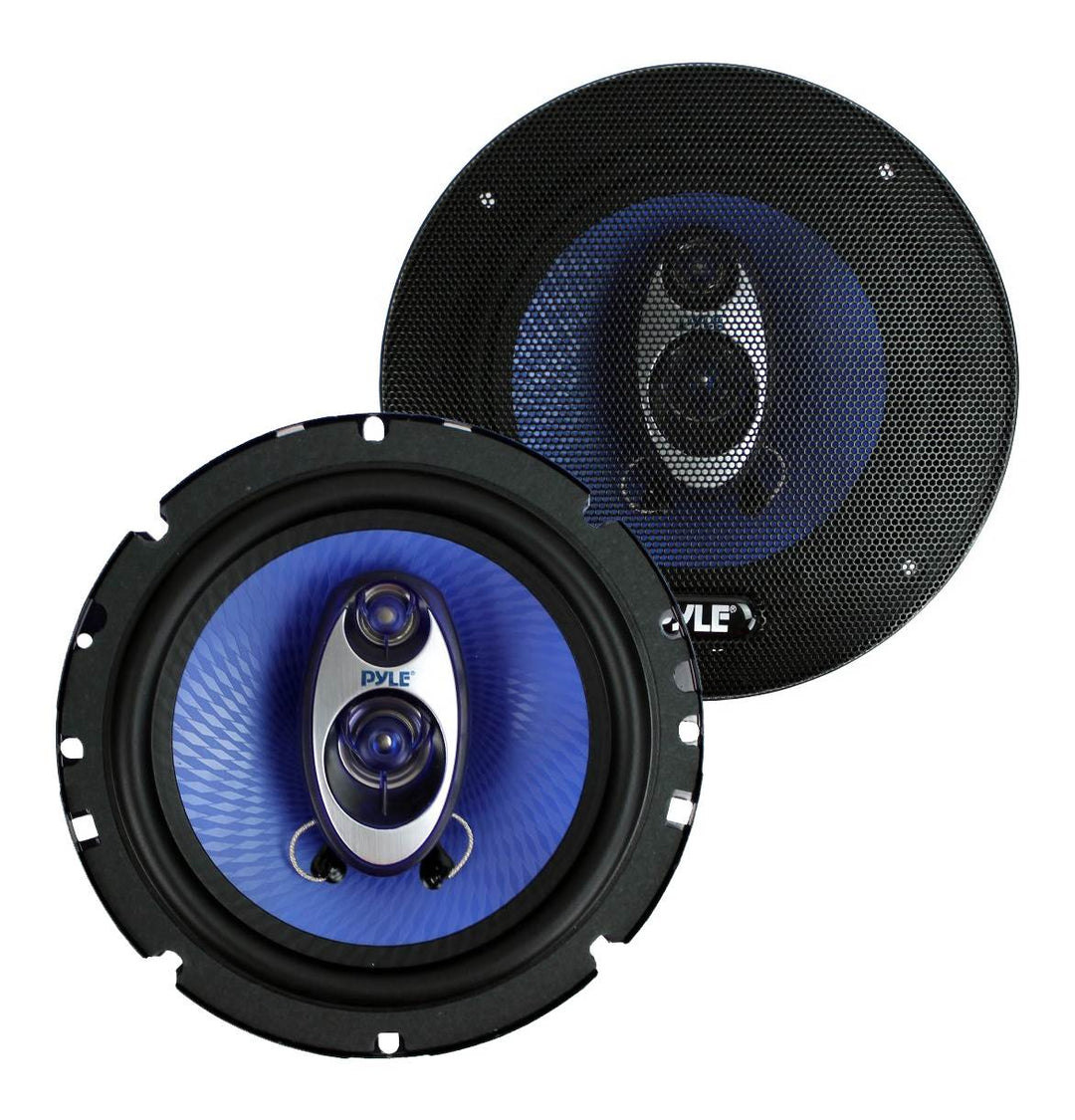 Pyle PL63BL 6.5" 360 Watts 3-Way Car Audio Coaxial Speakers PAIR Blue (Open Box)