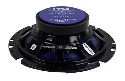 Pyle 6.5 inch 360 Watts 3-Way Car Audio Coaxial Speakers, Blue (Pair)