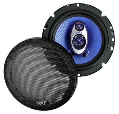 Pyle 6.5 inch 360 Watts 3-Way Car Audio Coaxial Speakers, Blue (Pair)